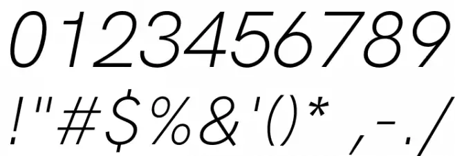 HK Grotesk Light Italic Font OTHER CHARS