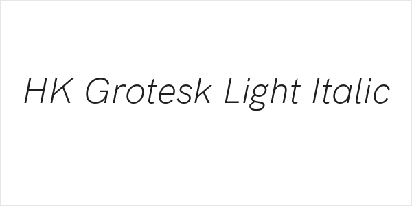 HK Grotesk Light Italic Logo