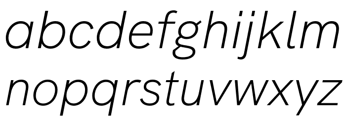 HK Grotesk Light Italic Font LOWERCASE