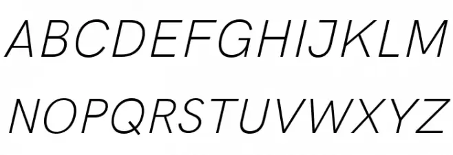 HK Grotesk Light Italic Polices MAJUSCULES