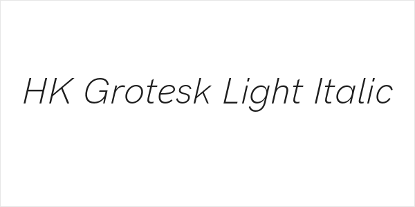 HK Grotesk Light Italic Logo