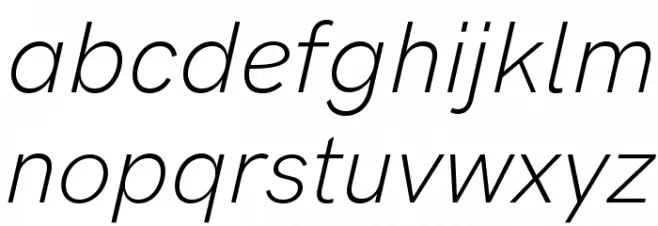 HK Grotesk Light Italic फ़ॉन्ट लोअरकेस
