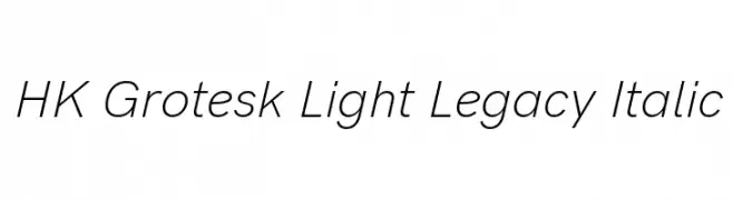 HK Grotesk Light Legacy Italic  Frei Schriftart Herunterladen