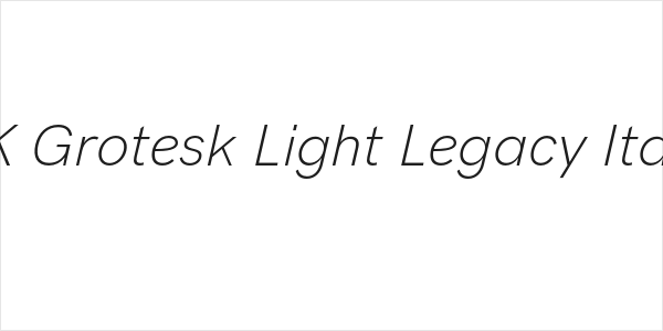 HK Grotesk Light Legacy Italic Logo