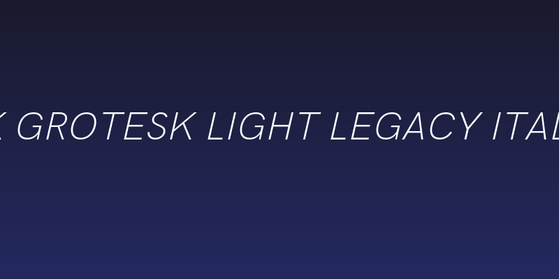 HK Grotesk Light Legacy Italic Social Header