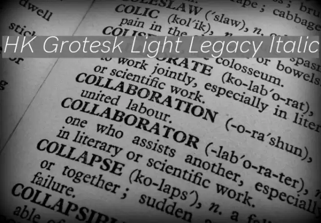 HK Grotesk Light Legacy Italic Font examples