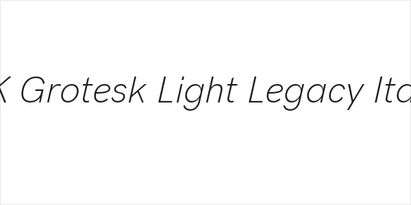 HK Grotesk Light Legacy Italic Logo