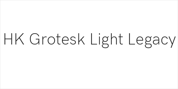 HK Grotesk Light Legacy Logo