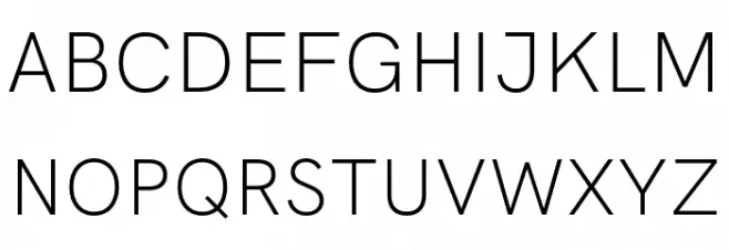 HK Grotesk Light फ़ॉन्ट अपरकेस