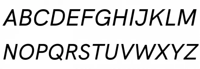 HK Grotesk Medium Italic Schriftart Groß