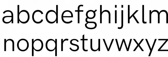 HK Grotesk Regular Legacy Schriftart Kleinbuchstaben