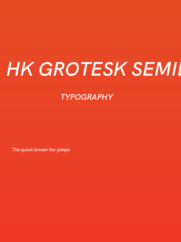 HK Grotesk SemiBold Italic Poster