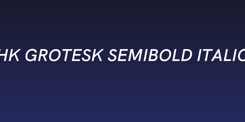 HK Grotesk SemiBold Italic Social Header