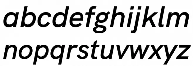 HK Grotesk SemiBold Italic Caratteri MINUSCOLO
