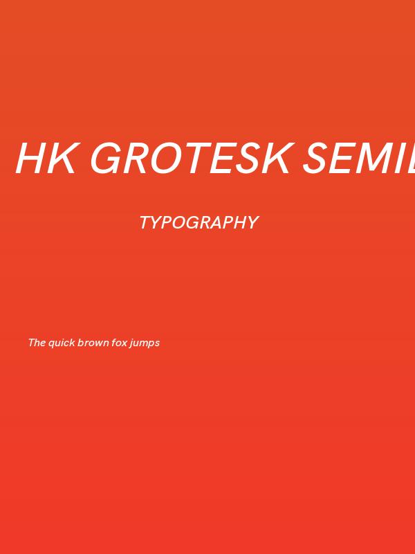 HK Grotesk SemiBold Italic Poster