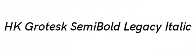 HK Grotesk SemiBold Legacy Italic  Frei Schriftart Herunterladen