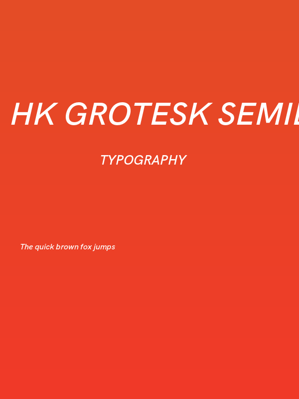 HK Grotesk SemiBold Legacy Italic Poster
