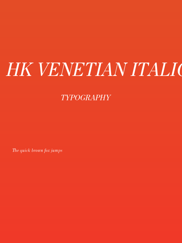 HK Venetian Italic Poster