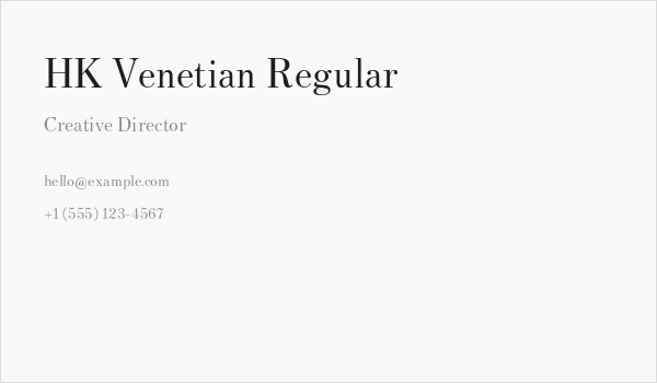HK Venetian Regular Business Card