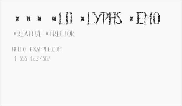 HKH Old Glyphs Demo Business Card