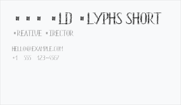 HKH Old Glyphs short Business Card