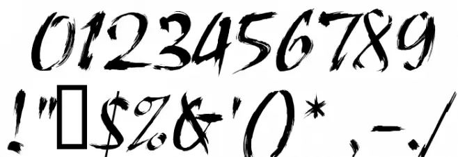 HL Brush 1BK Font OTHER CHARS