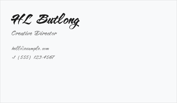 HL Butlong Business Card
