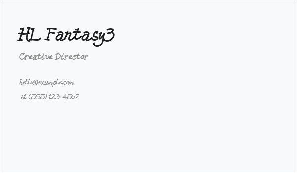 HL Fantasy3 Business Card