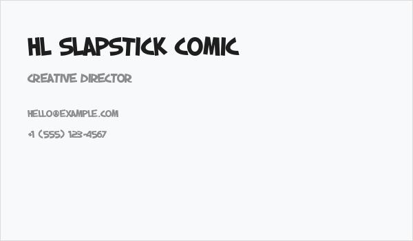 HL Slapstick Comic Business Card