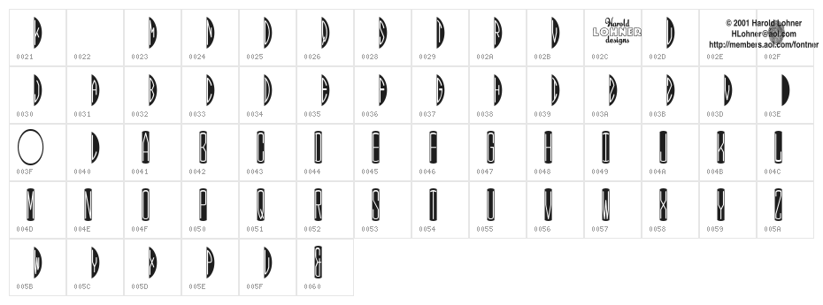 HMBlackOvalThree Character Map