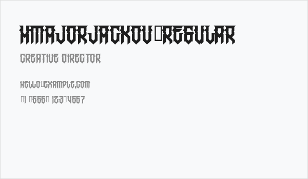 HMajorJackov-Regular Business Card