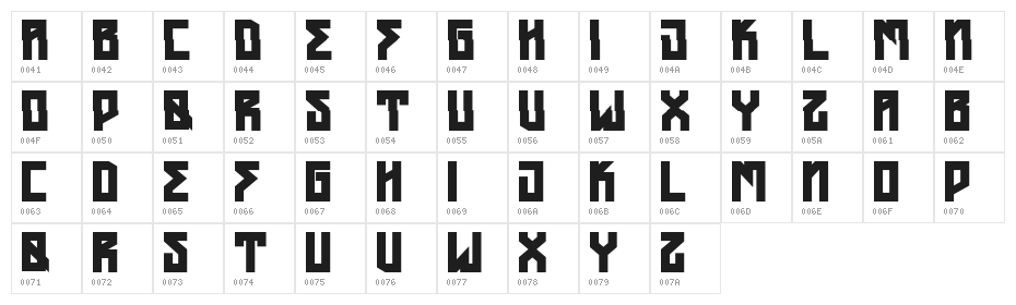HMayhemBlack-Regular Character Map