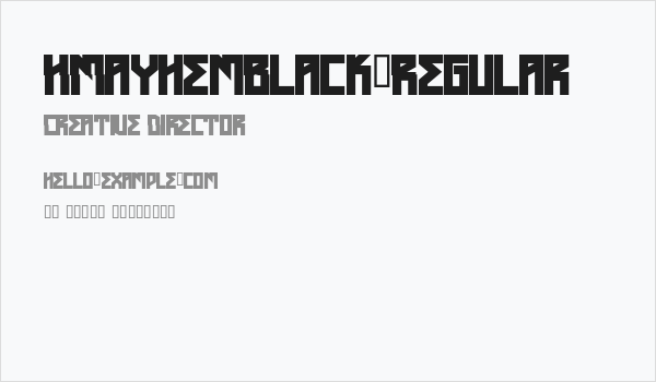 HMayhemBlack-Regular Business Card
