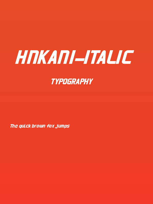 HNkani-Italic Poster