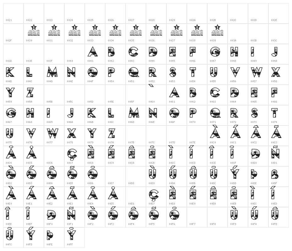 HOKUSAI PERSONAL USE Regular Character Map