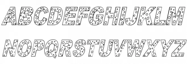 HOLE 3 cursive outline Caratteri MAIUSCOLE