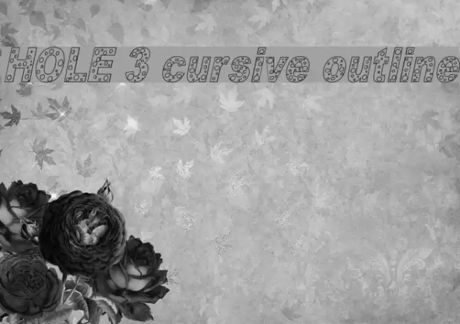 HOLE 3 cursive outline Font examples