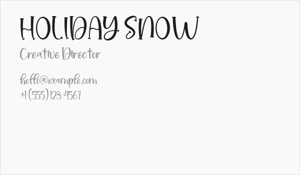 HOLIDAY SNOW Business Card