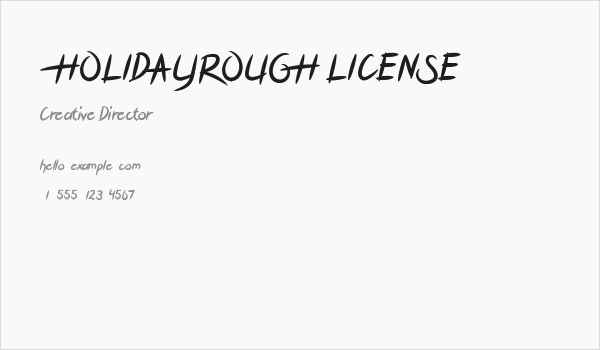 HOLIDAYROUGH LICENSE Business Card