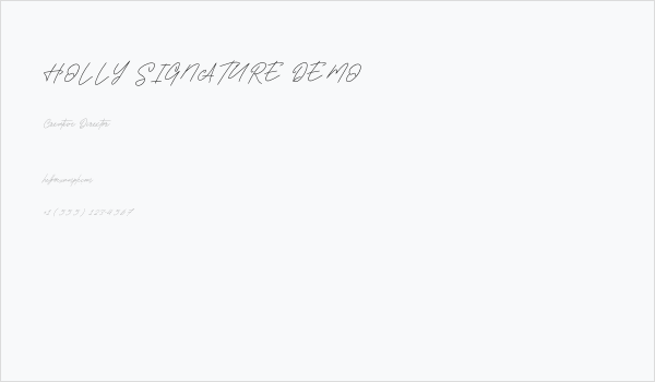 HOLLY SIGNATURE DEMO Business Card