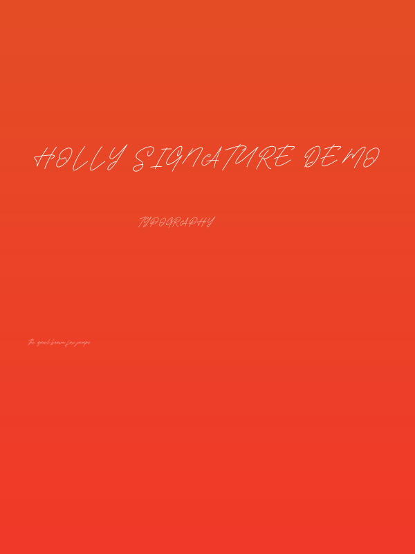HOLLY SIGNATURE DEMO Poster