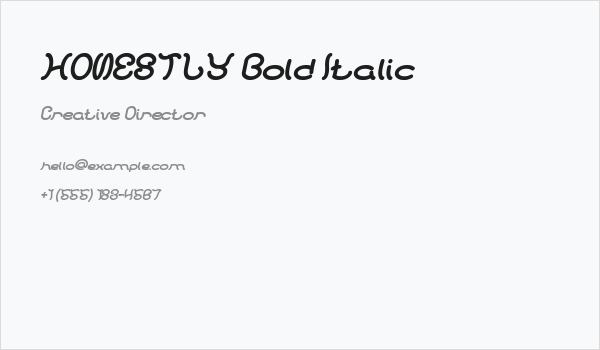HONESTLY Bold Italic Business Card