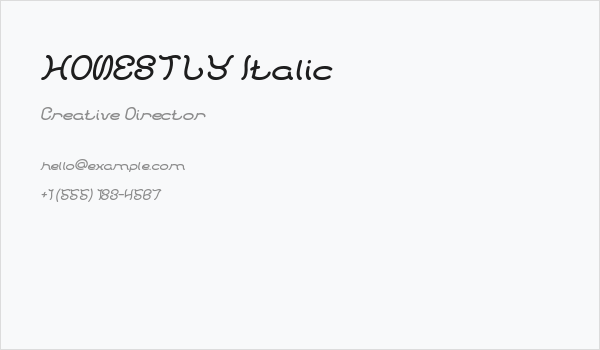 HONESTLY Italic Business Card