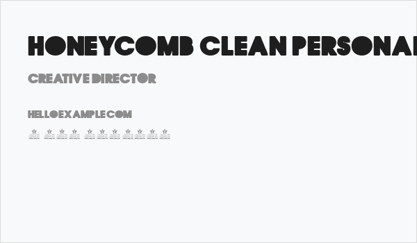 HONEYCOMB CLEAN PERSONAL USE Regular Business Card