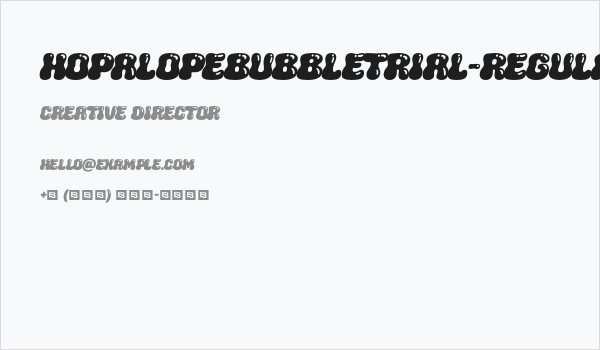 HOPALOPEBUBBLETRIAL-Regular Business Card