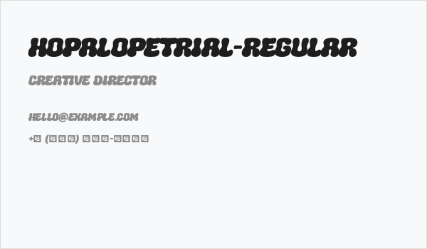 HOPALOPETRIAL-Regular Business Card