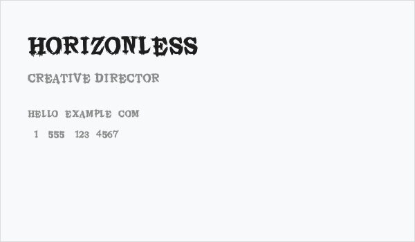 HORIZONLESS Business Card
