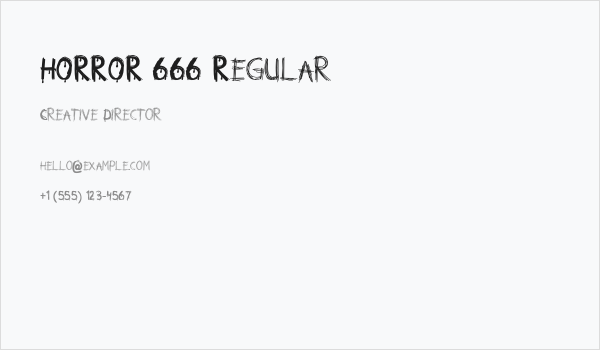 HORROR 666 Regular Business Card