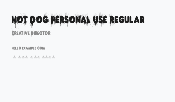 HOT DOG PERSONAL USE Regular Business Card