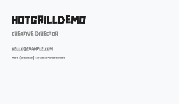 HOTGRILLdemo Business Card
